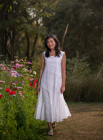 Fish Tail Dress : Solid White : Cutwork