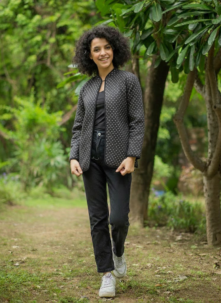 Easy Fit Jacket Reversible : Leopard Beige Voile