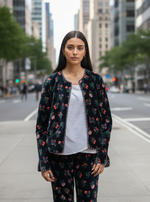 Toile Fitted Jacket Reversible : Black