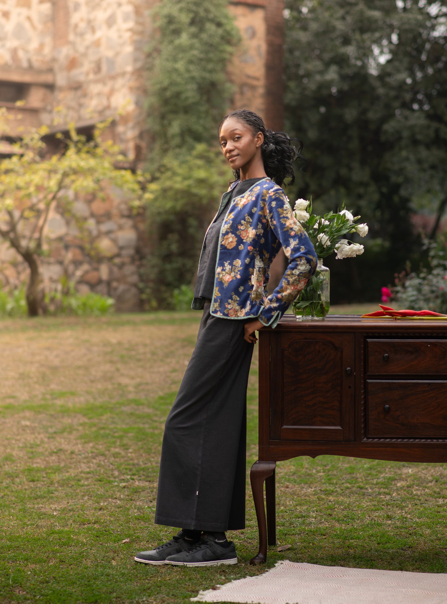 Potpourri Fitted Jacket Reversible : Navy