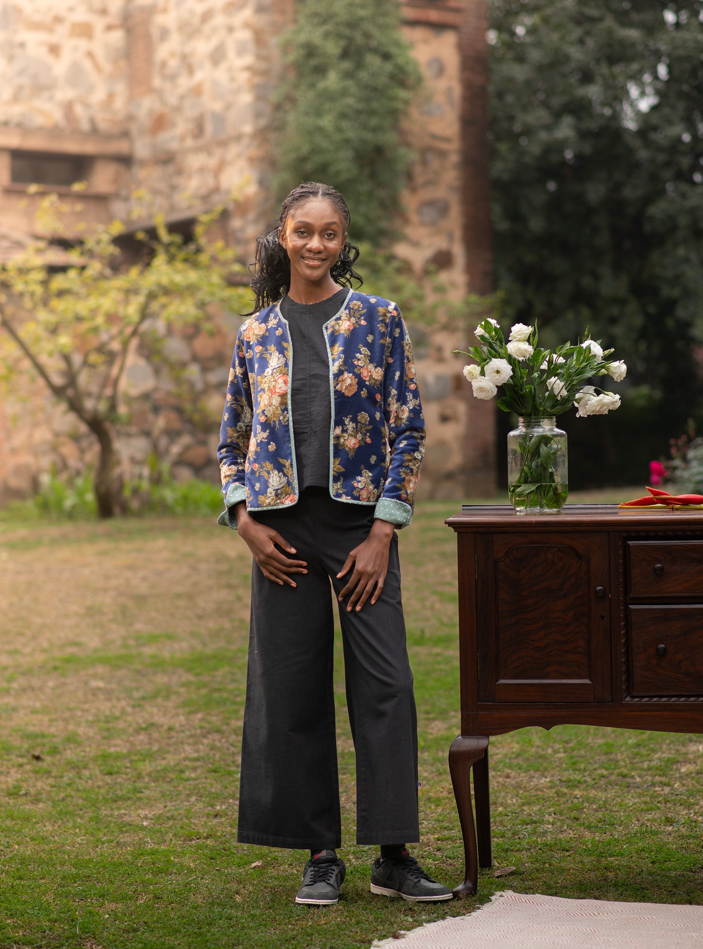 Potpourri Fitted Jacket Reversible : Navy