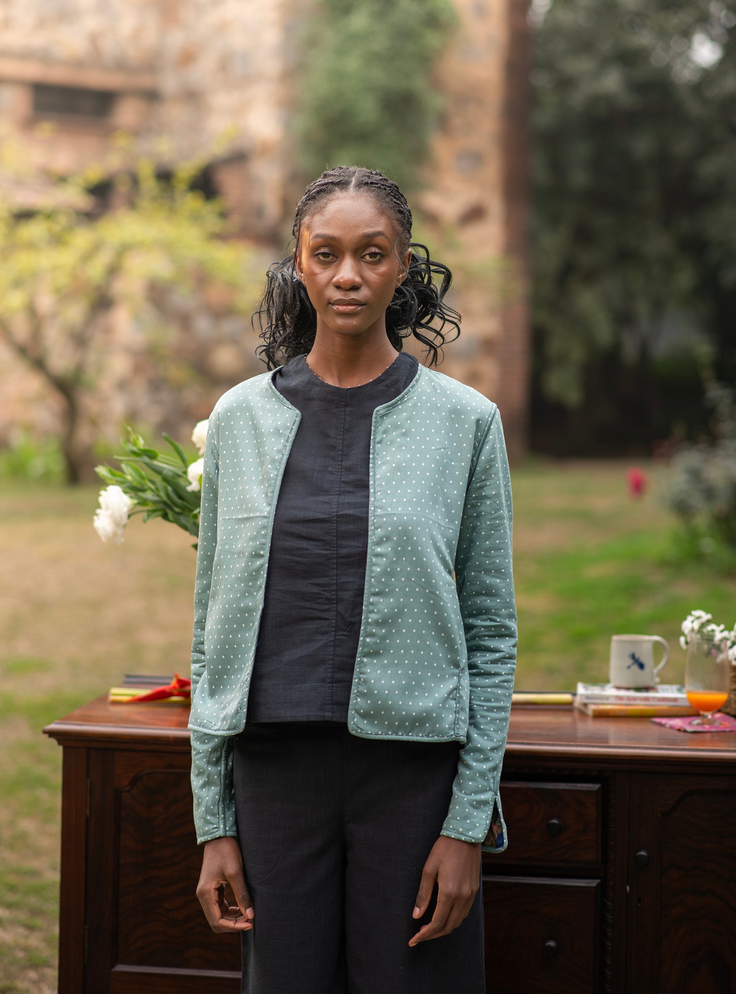 Potpourri Fitted Jacket Reversible : Navy