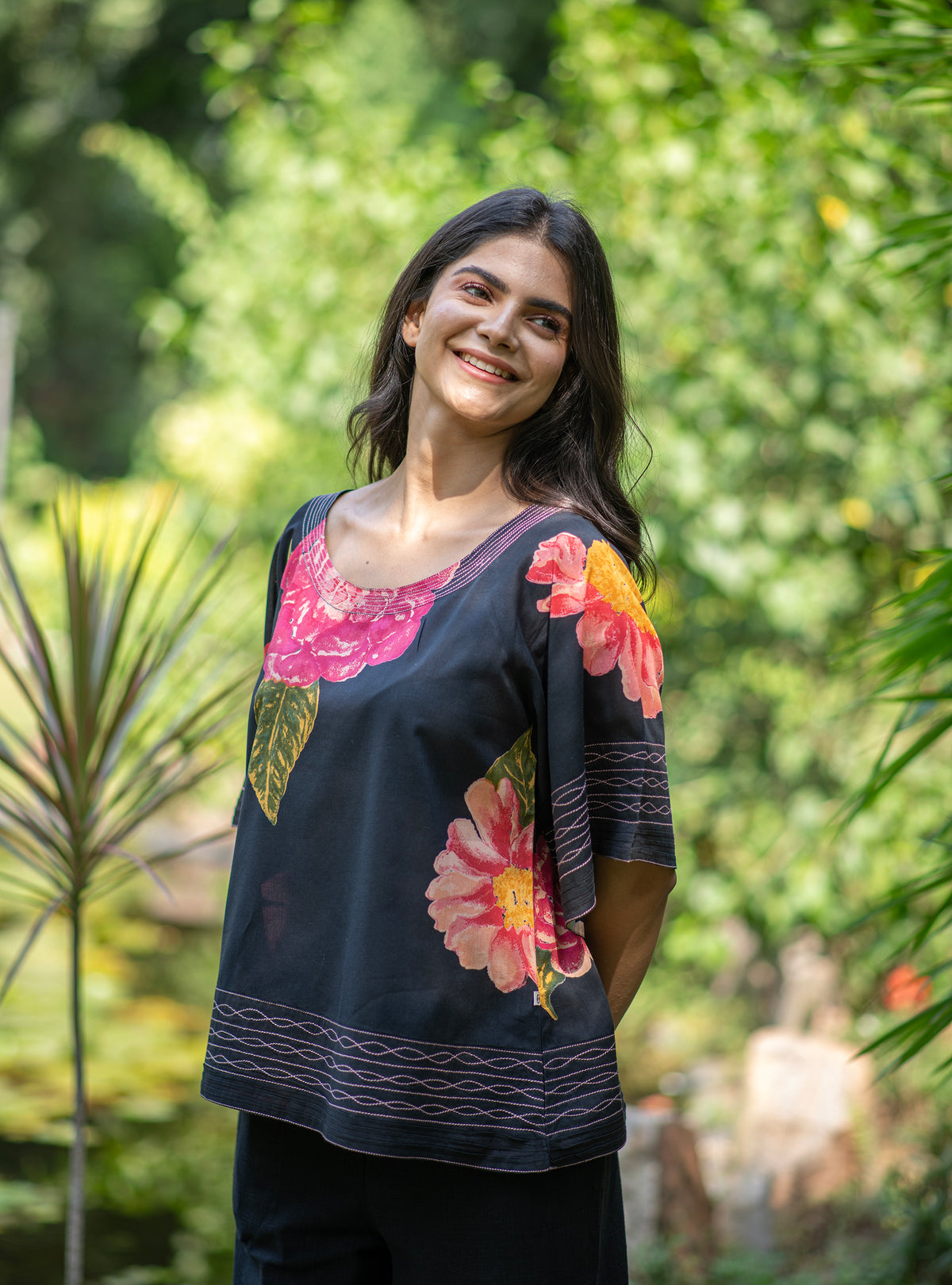 Flary Top : Madrid Black Voile