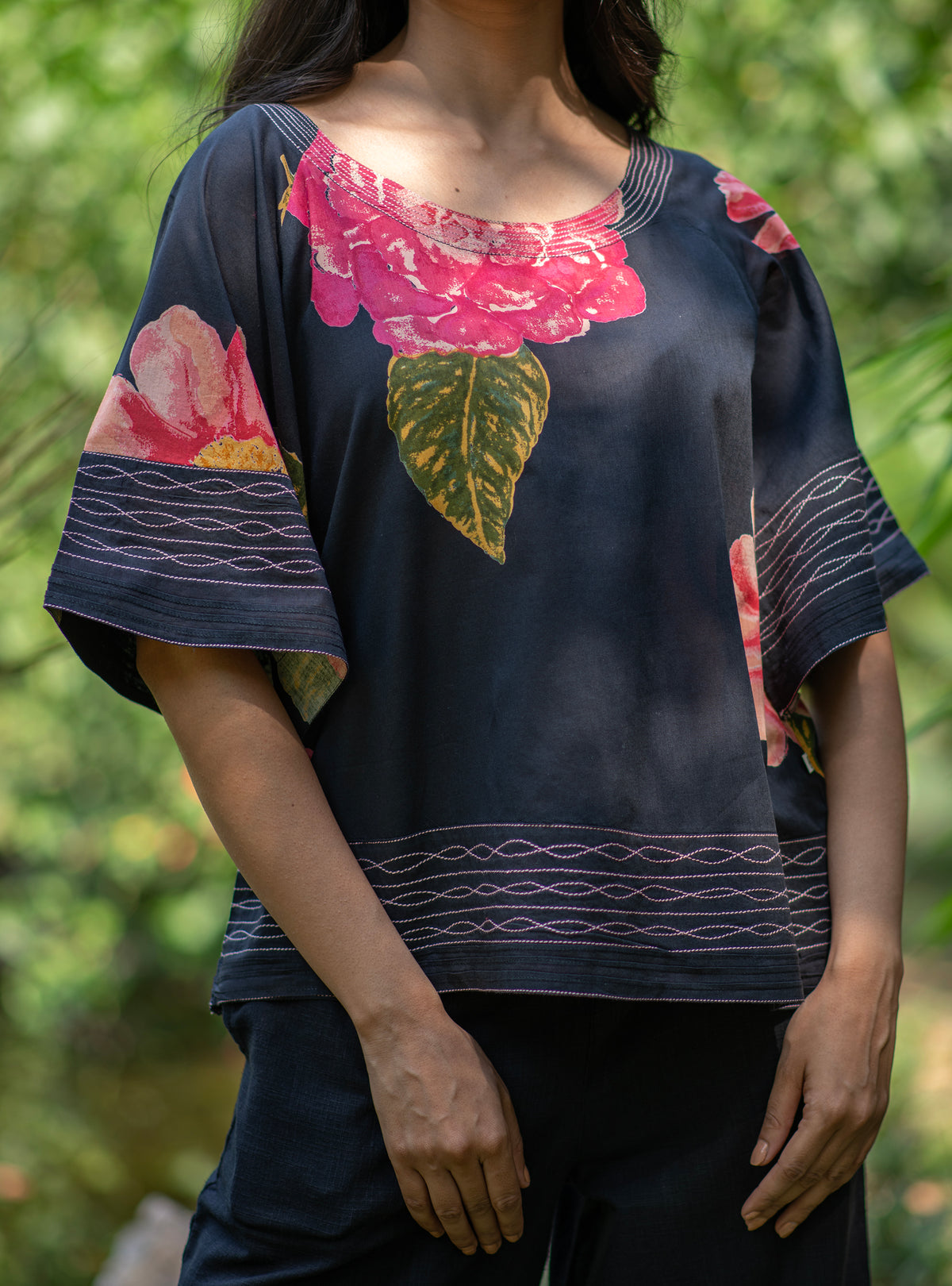 Flary Top : Madrid Black Voile