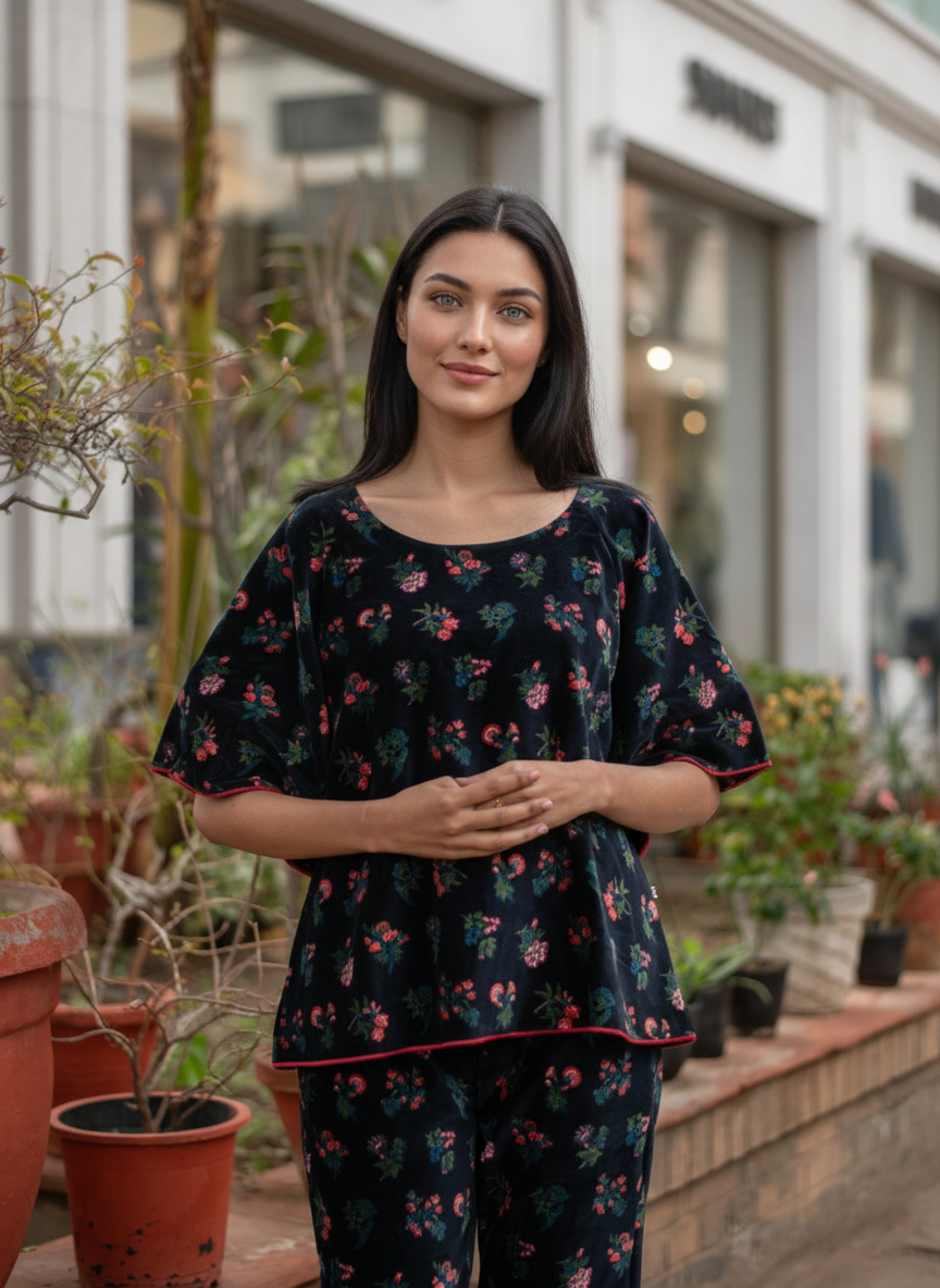 Flary Top : Toile Black Velvet