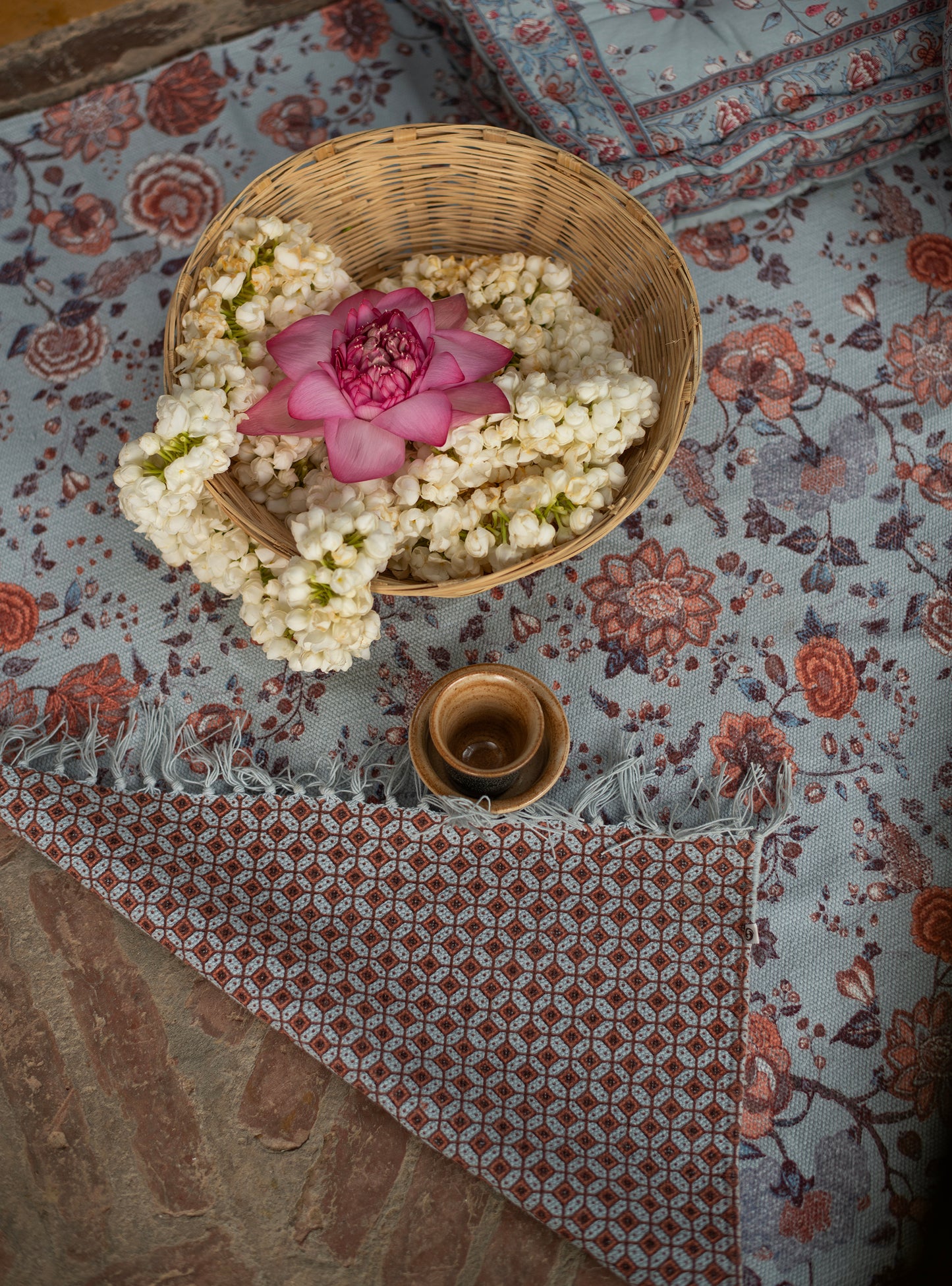 Printed Rug Reversible : Malabar Celeste Handloom