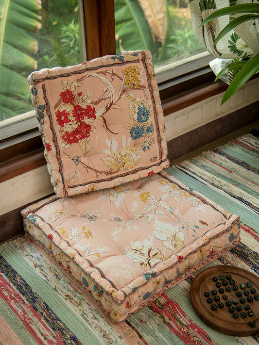 Printed Floor Cushion  : Corsica  Grapefruit