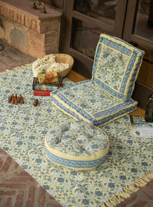 Printed Floor Cushion : Tara Butter Sheeting
