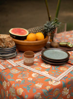 Placemat Set of 2 : Florentine Orange Canvas
