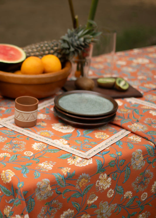 Mat Set of 2 : Florentine Orange Canvas