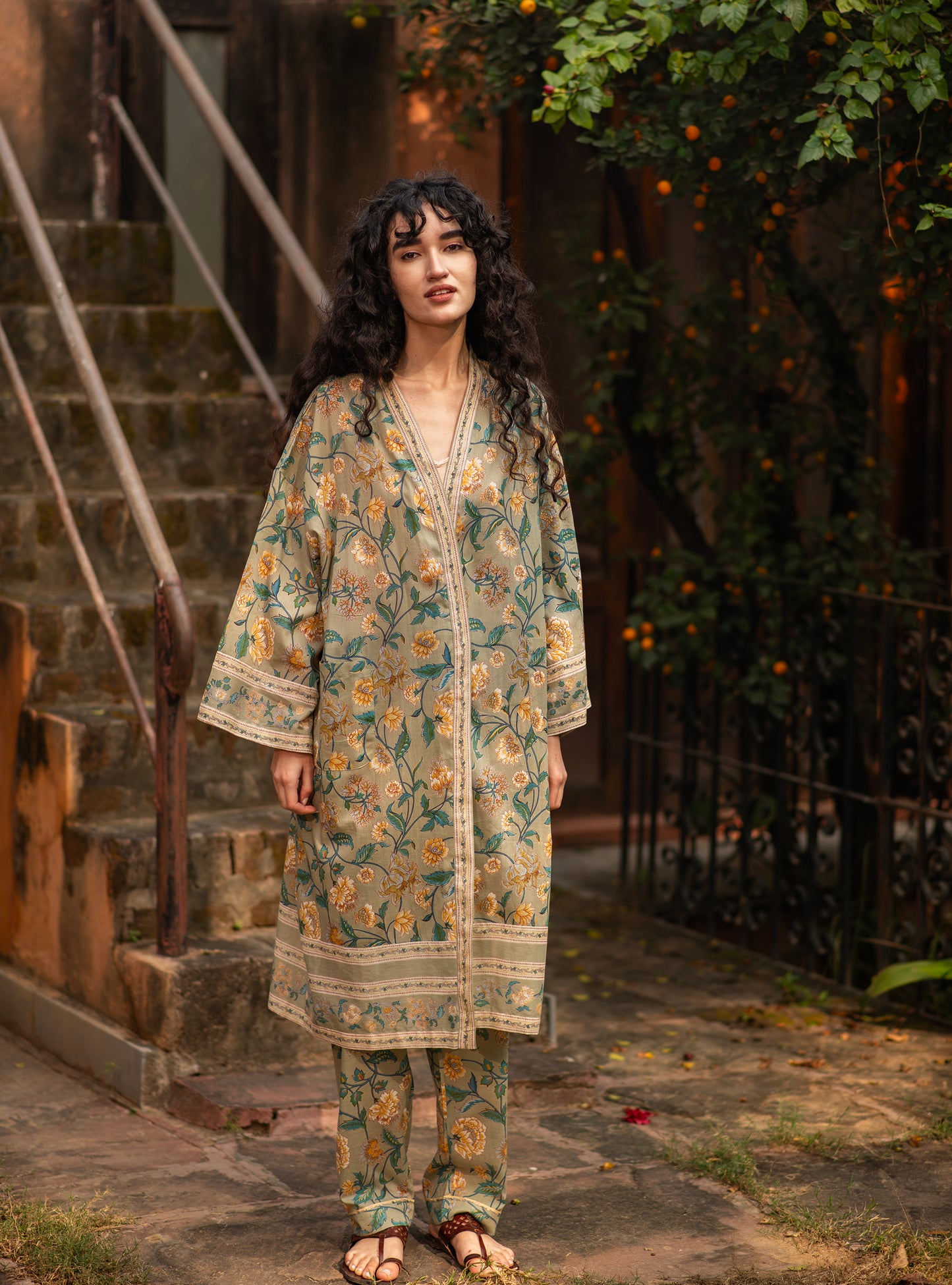 Joy Kimono :  Florentine  Sage Voile