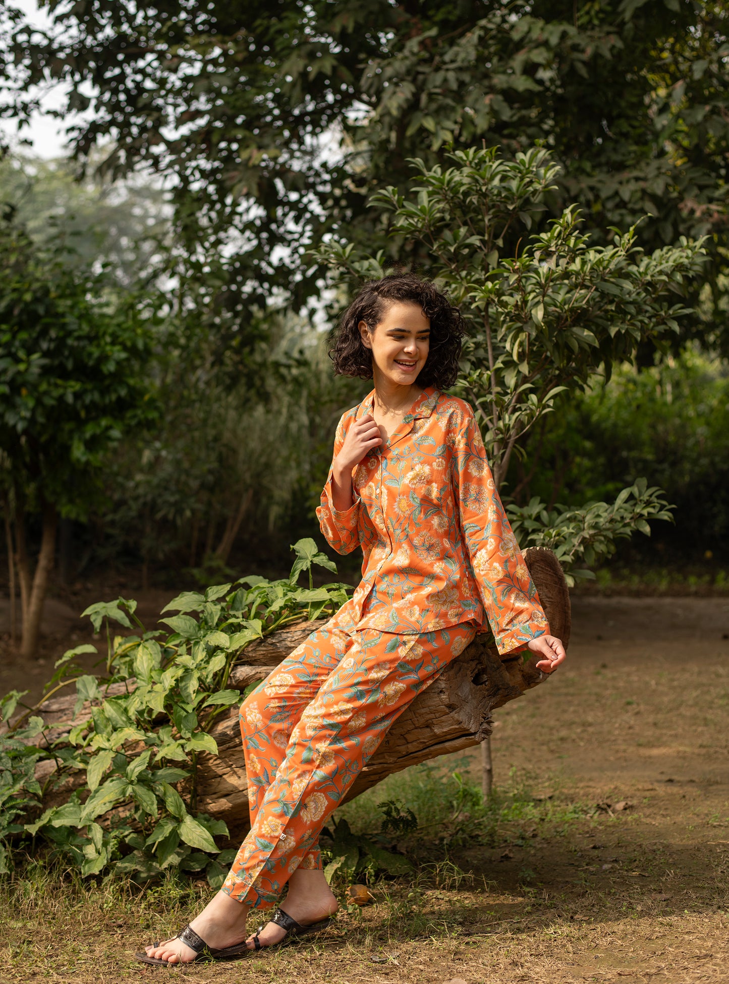 Vanessa PJ Set : Florentin Orange Voile