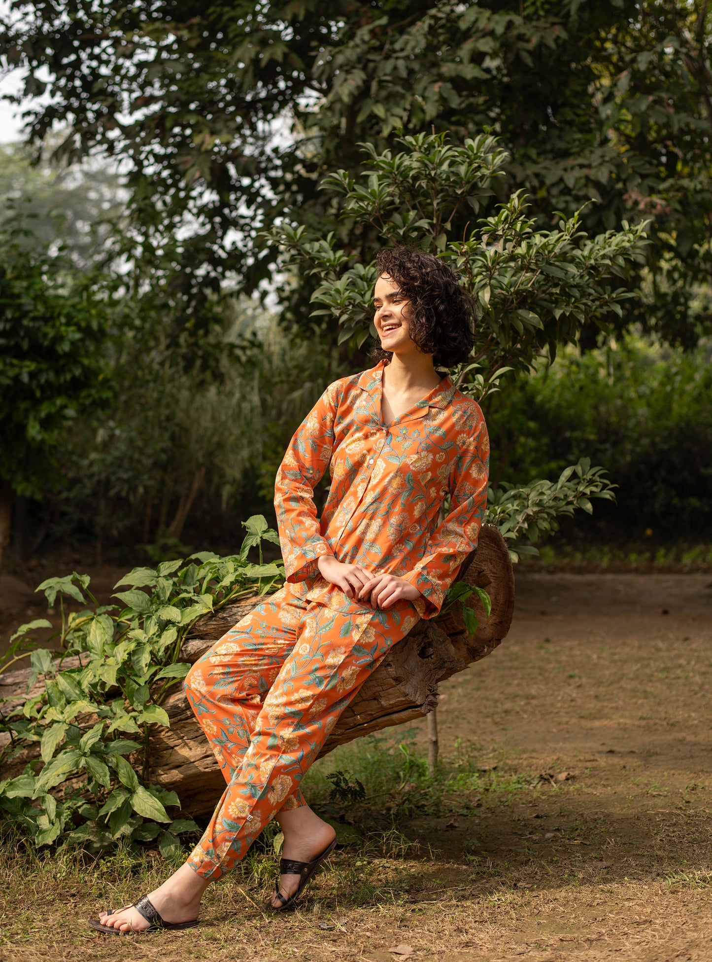 Vanessa PJ Set : Florentin Orange Voile