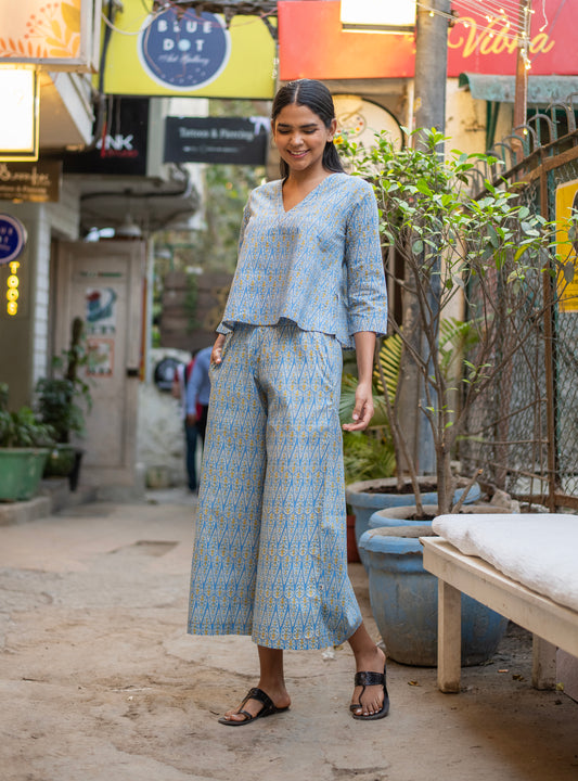 Flouncy Pant  : Ali Boota Blue