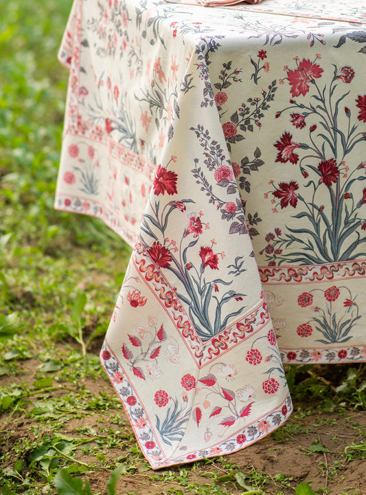 Printed Table Cloth x-Brdr  : Garden Taupe