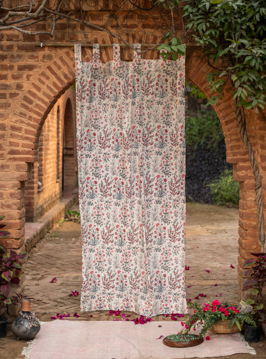 Printed Curtain : Garden Taupe Voile