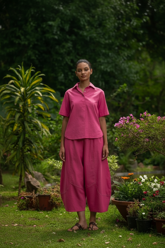 Hyun Shirt :  Solid  Azalea Slub