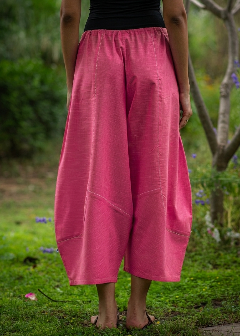 Balloon Pant :  Solid  Azalea Slub