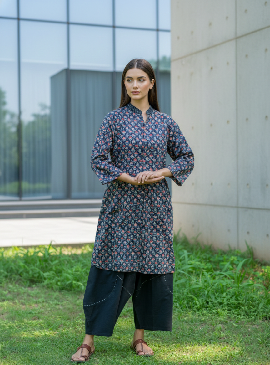 Trucker Kurta : Eden Black