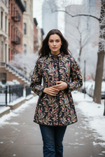 Quilted Coat : Wildflower Black
