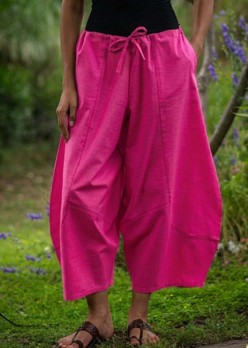 Balloon Pant :  Solid  Azalea Slub