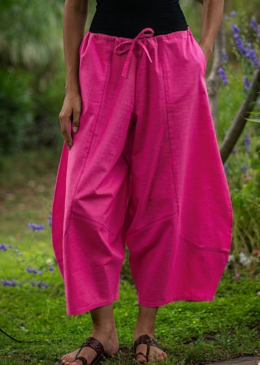 Balloon Pant :  Solid  Azalea Slub