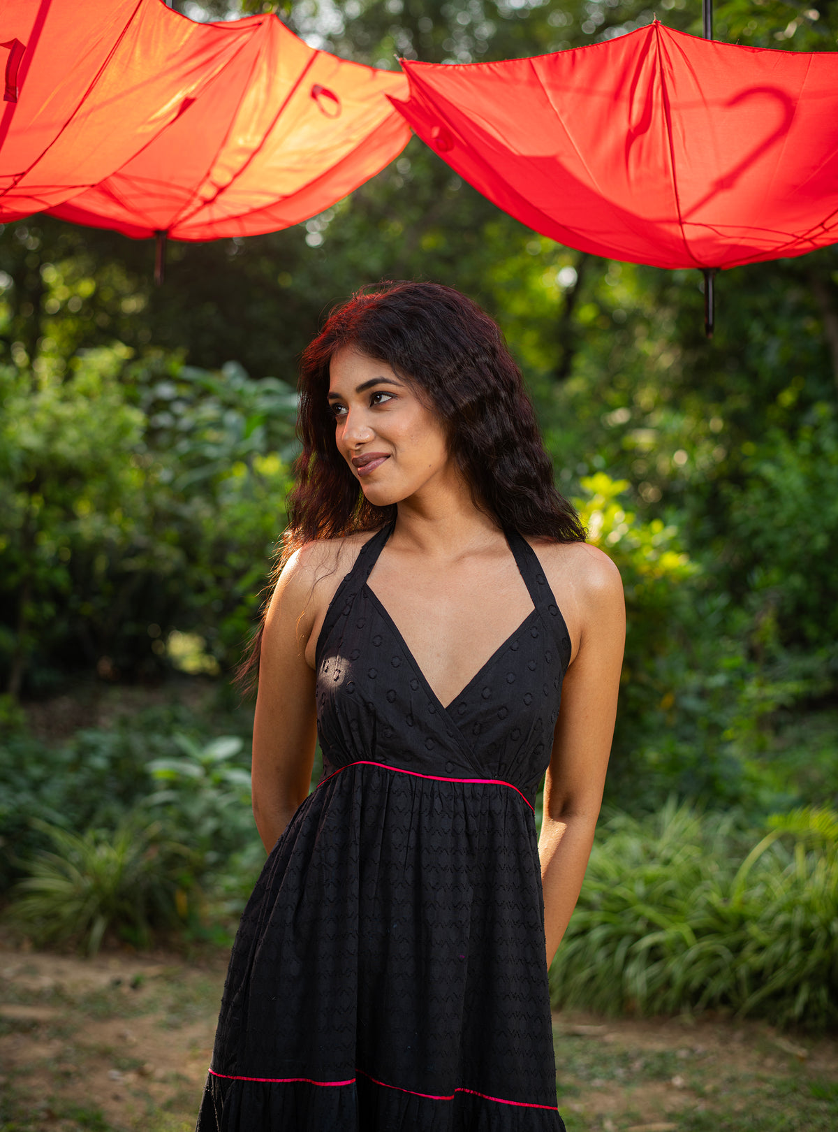 Halter Maxi : Solid Black Cutwork