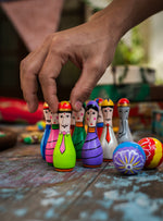 Handpainted  Bowling Set  :  Multi