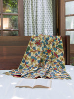 Hand Painted Kalamkari Throw : Beige