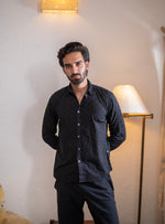 Hangout Shirt : Solid Black Cutwork