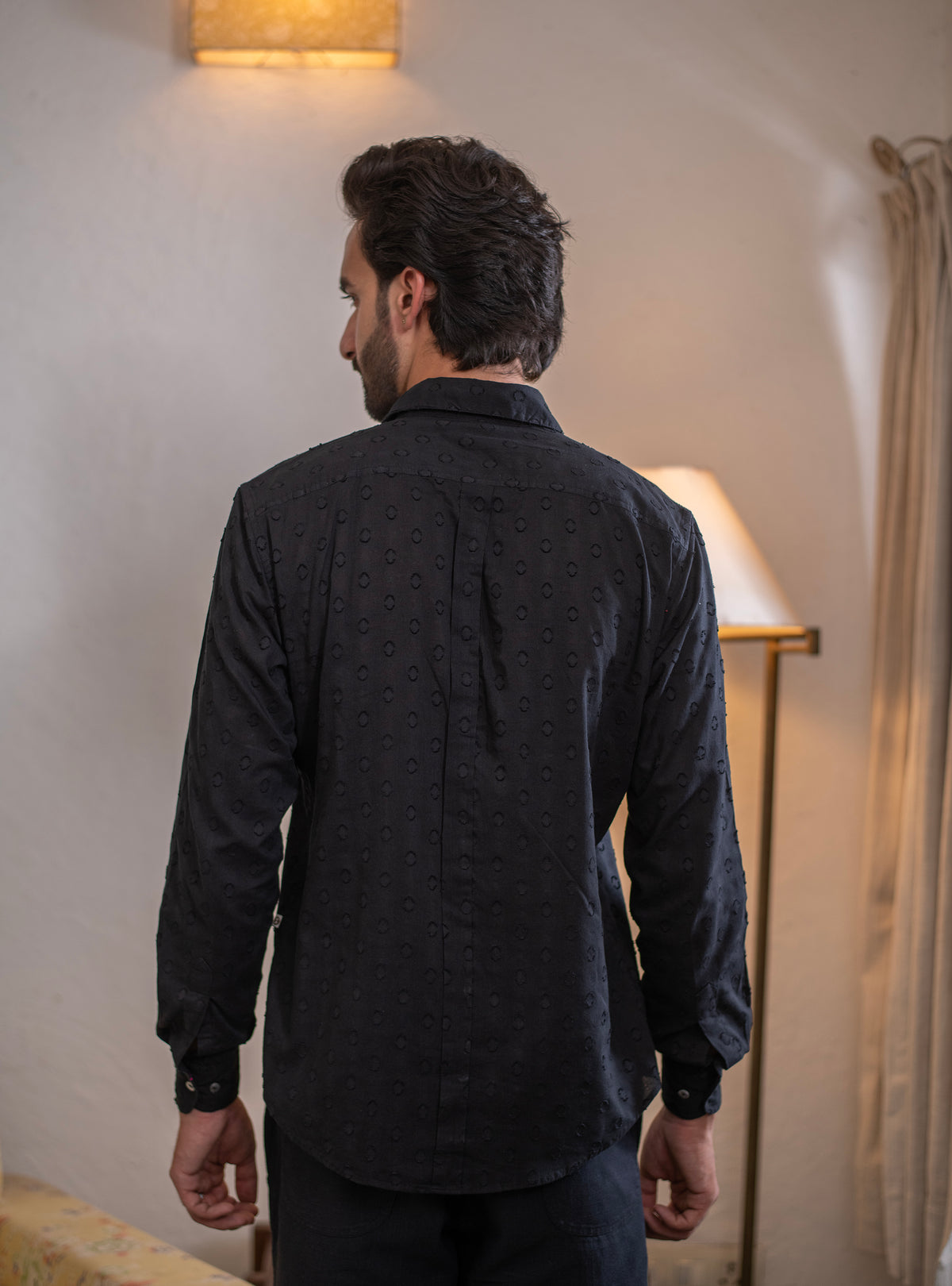 Hangout Shirt : Solid Black Cutwork