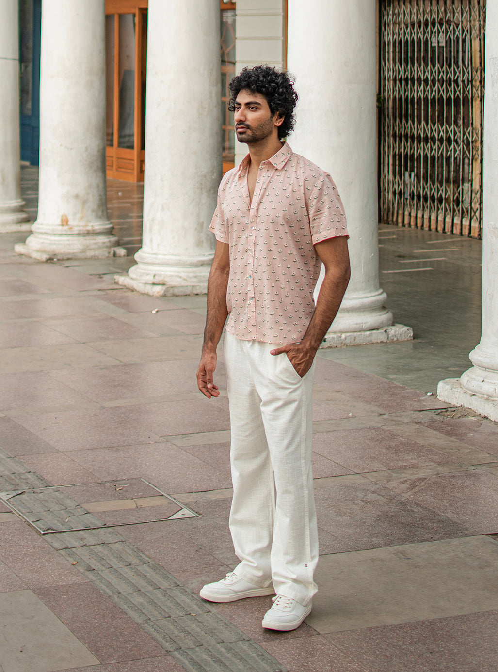 Hangout Shirt Half Sleeves : Kasni Blush Voile