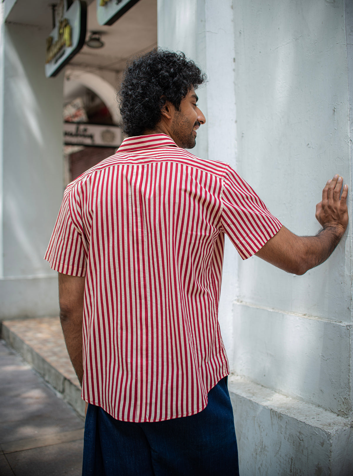 Hangout Shirt : Sheru Stripe Maroon Voile