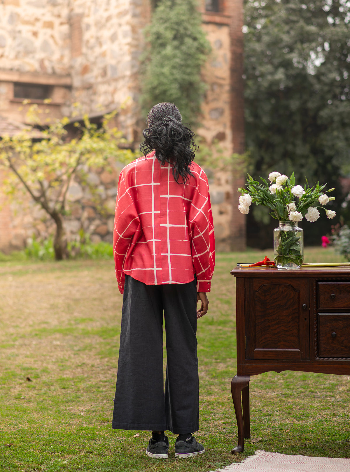 Hamlet Shirt : Tie Dye Square Red Voile