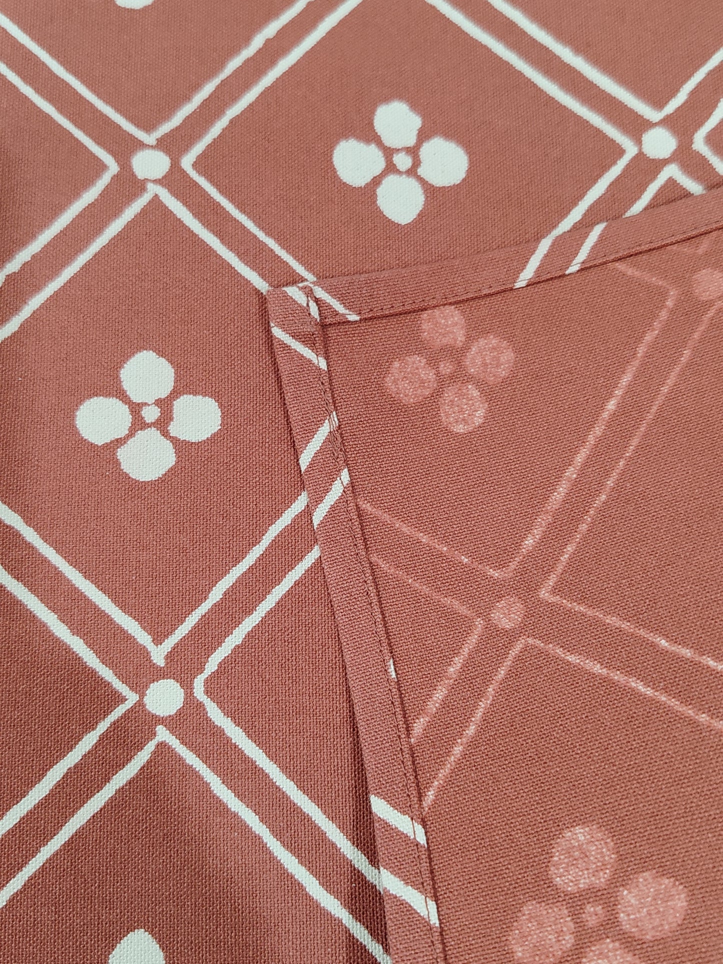 Block Printed Placemat Set of 2 : Boro Bindi Big Scale Rust