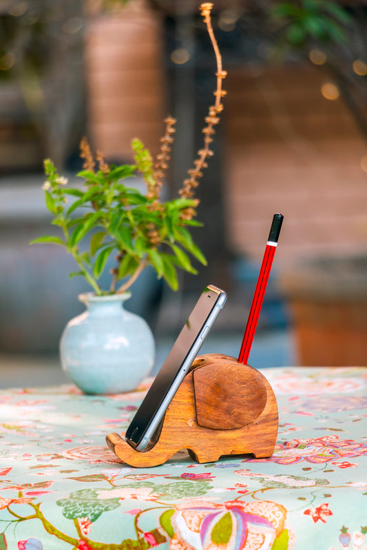 Mobile Stand Elephant :   Wooden