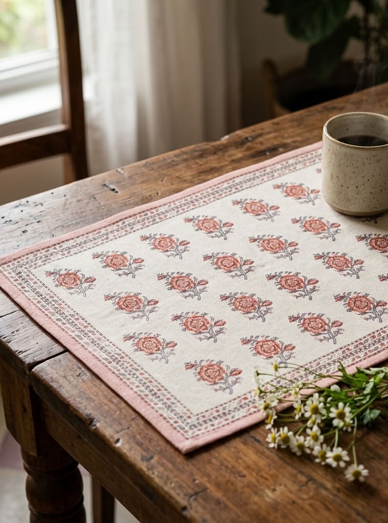 Printed Placemat Set of 2 : Indian Rose Canvas