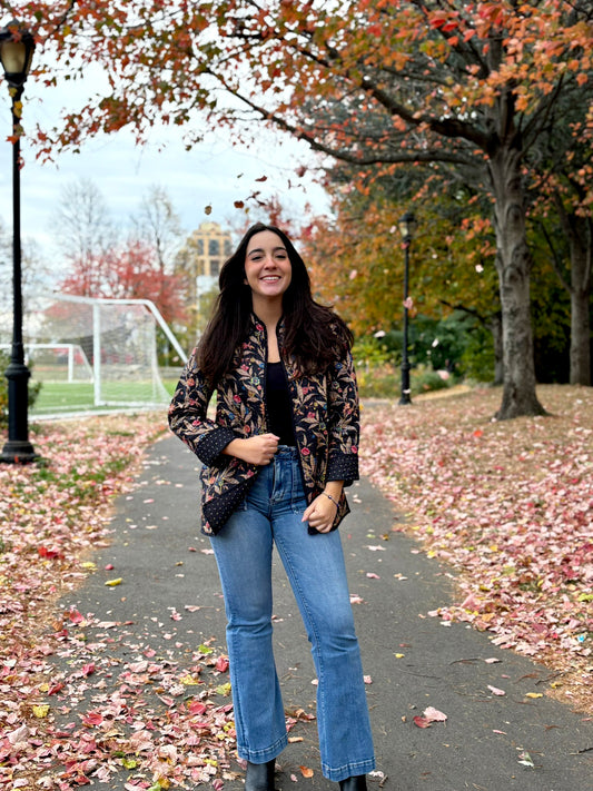 Easy Fit Jacket Reversible : Wildflower Black Voile