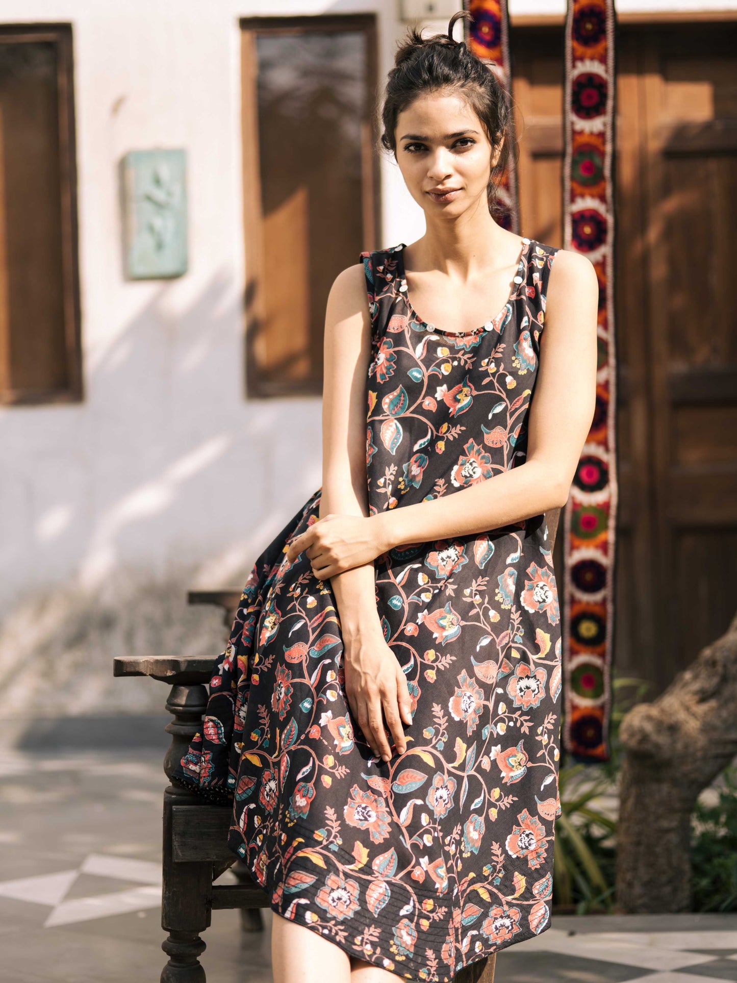 Ann Dress : Java Black Voile