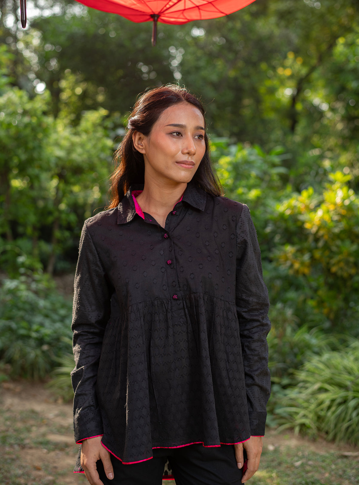 Jessi Top : Solid Black Cutwork