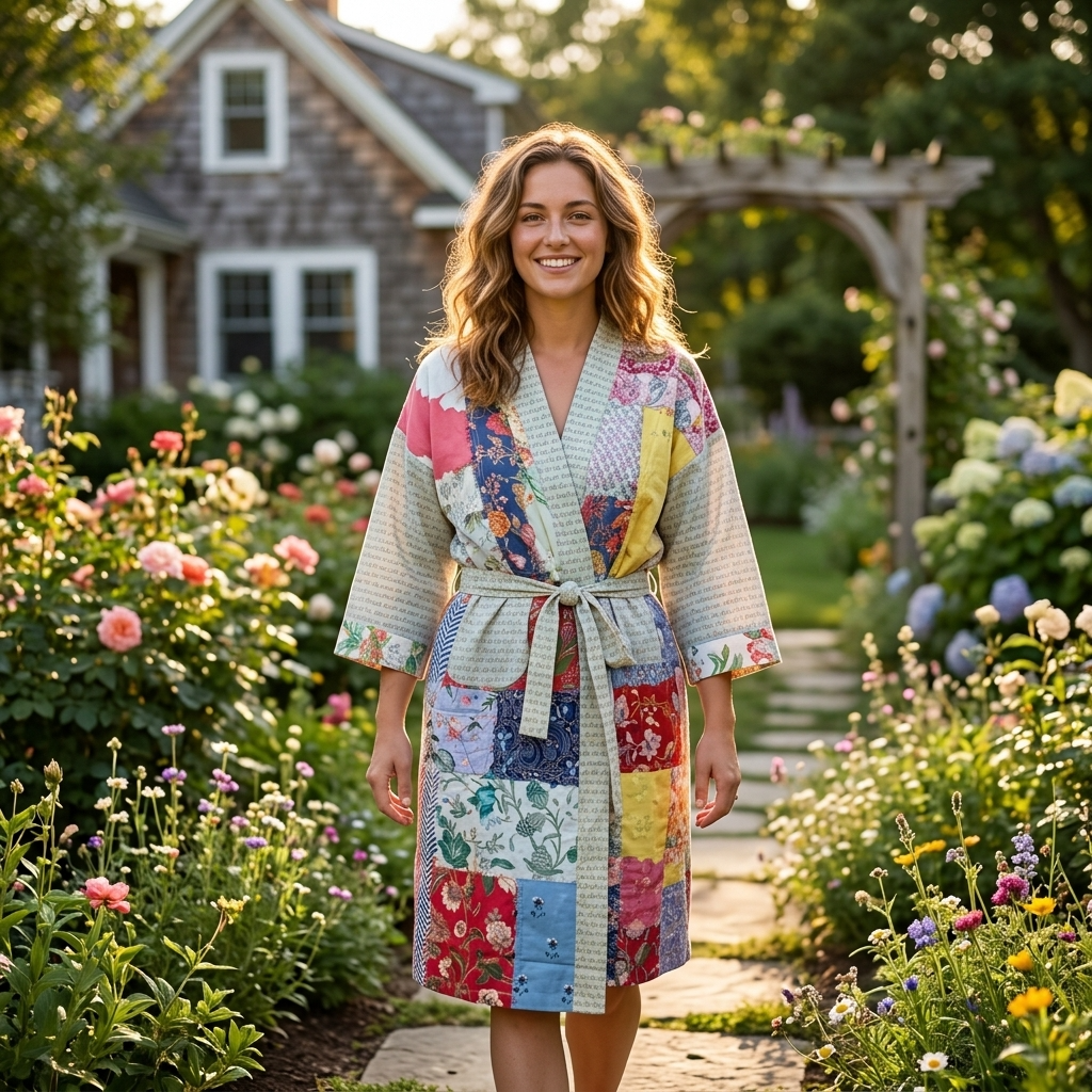 Joy Kimono Patchwork  :   Kamal Booti  Mint  Voile