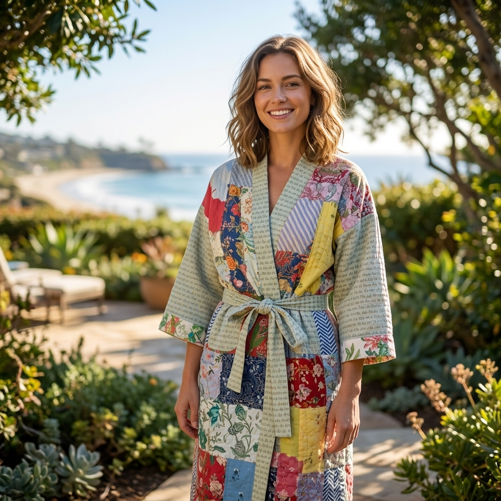 Joy Kimono Patchwork  :   Kamal Booti  Mint  Voile