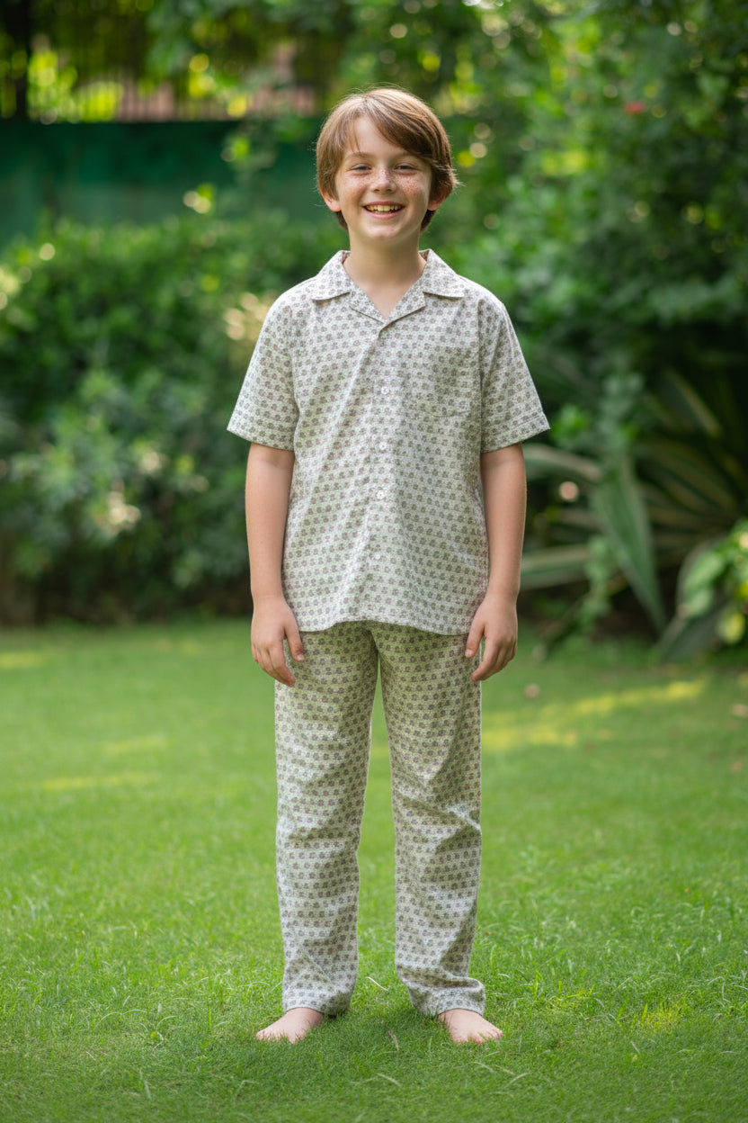 Kamal Booti  Angad PJ Set : Ivory