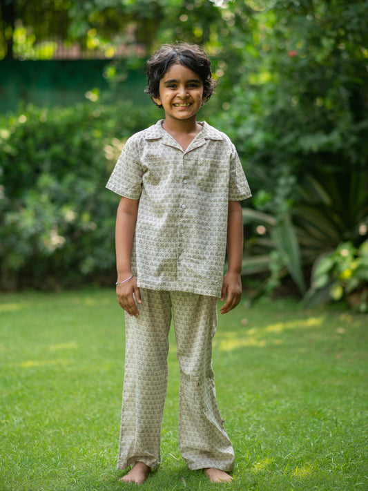 Kamal Booti  Angad PJ Set : Ivory