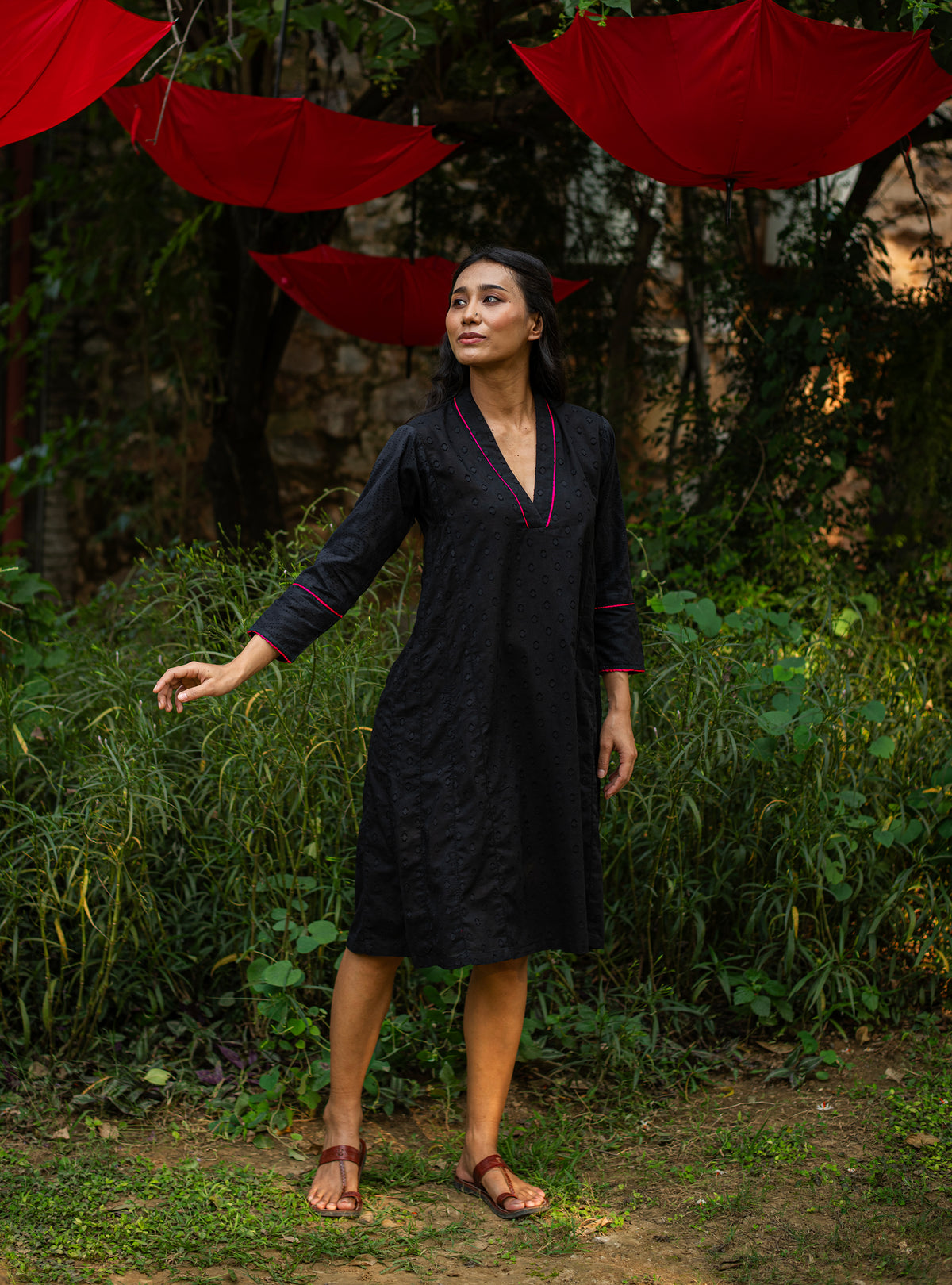 Kanan Dress : Solid Black Cutwork