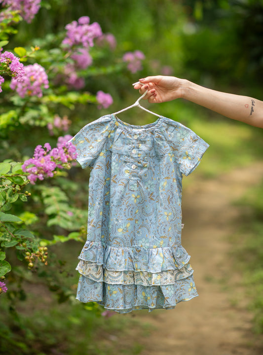 Kids Alice Dress : Pulicat Sea Voile