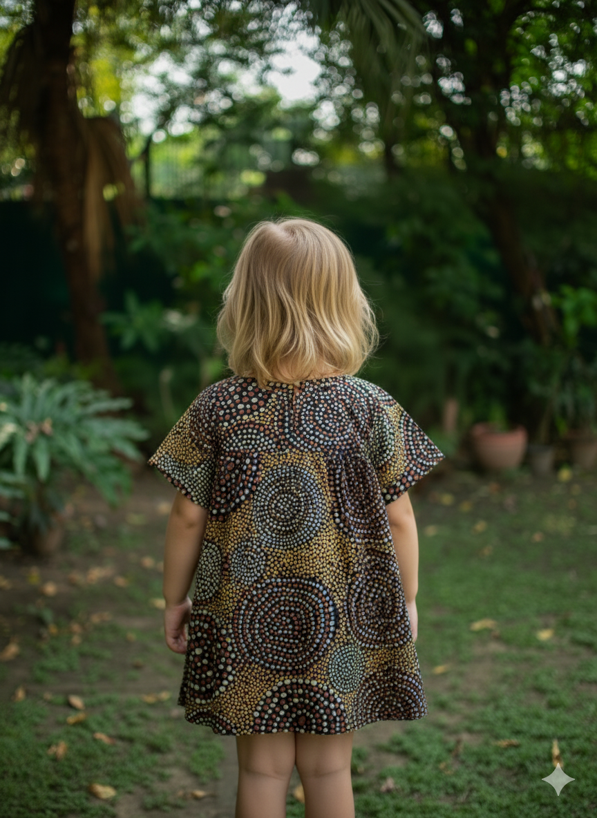 Kids Claire Dress  : B Dots Black