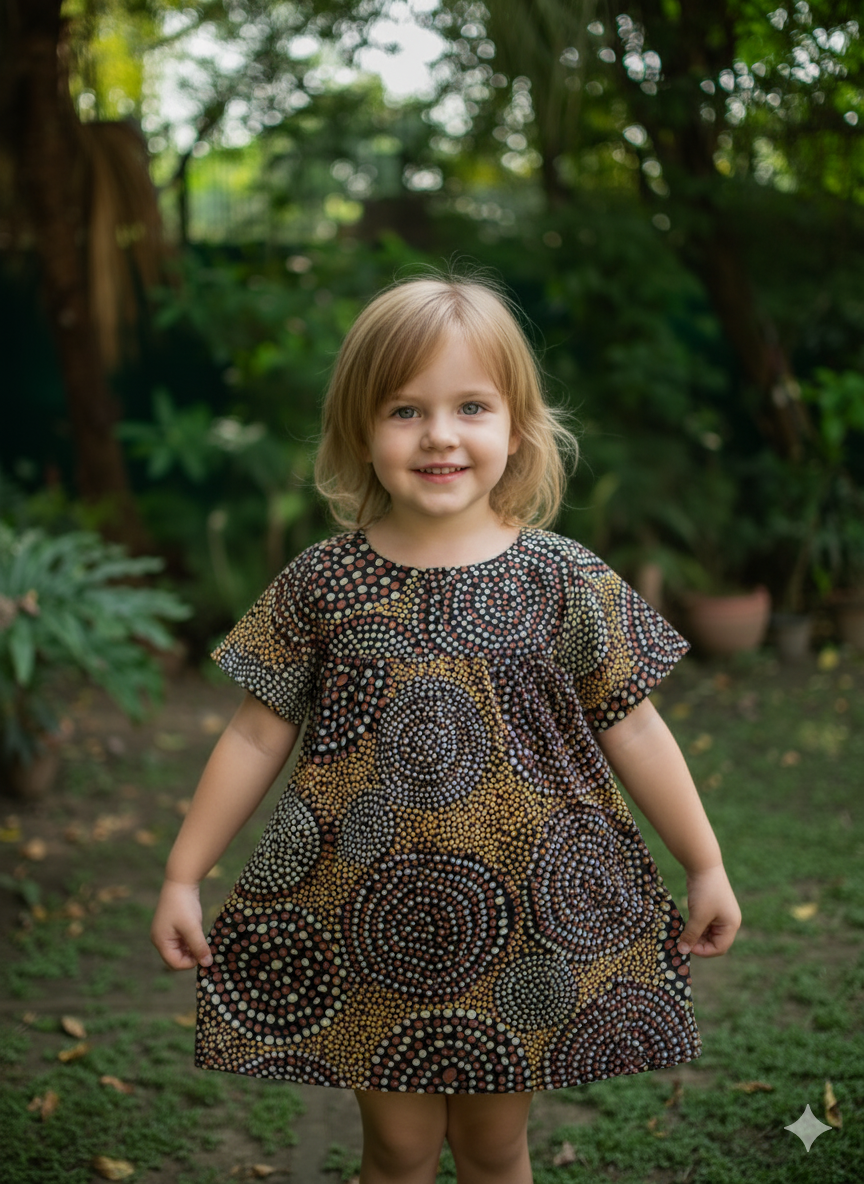 Kids Claire Dress  : B Dots Black