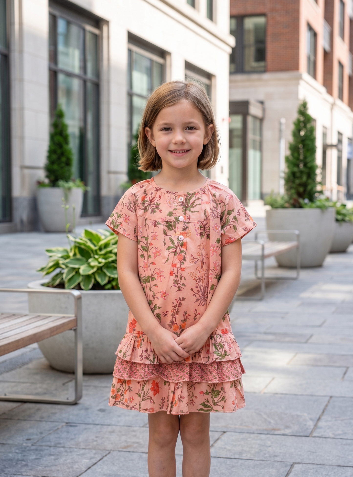 Kids Alice Dress :  Garden  Blush Voile