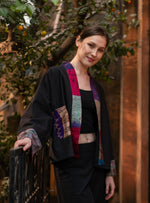 Kimono Shrug : Black Slub+Gudri Silk